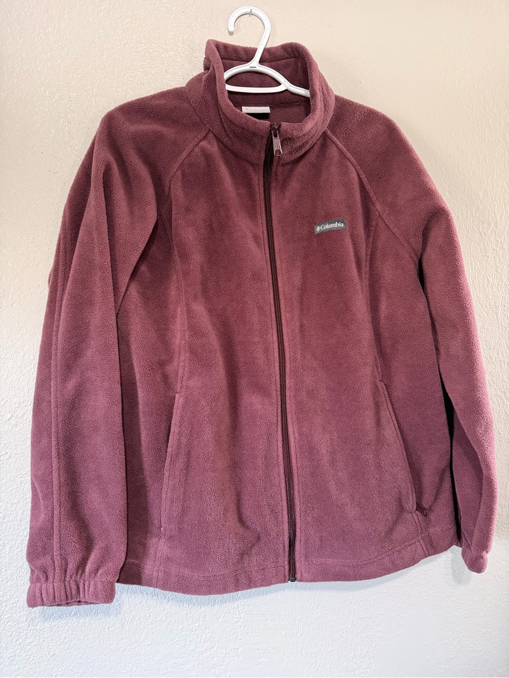 Columbia Women's Benton Springs Full Zip Fleece Jacket Burgundy Plus Size 2X